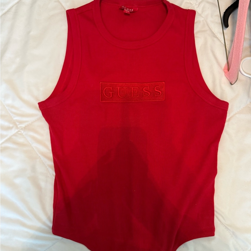 GUESS Vibrant Red Sleeveless Bodysuit